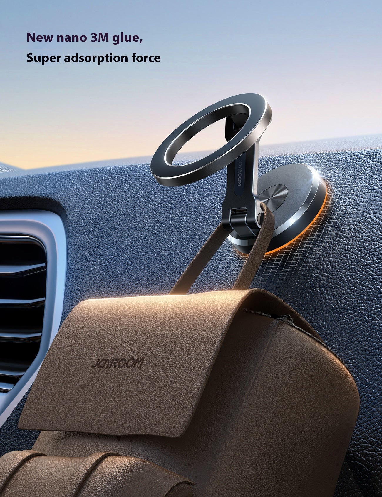 Support magnétique de téléphone de voiture pliant Navigation de voiture Alliage d'aluminium Tableau de bord