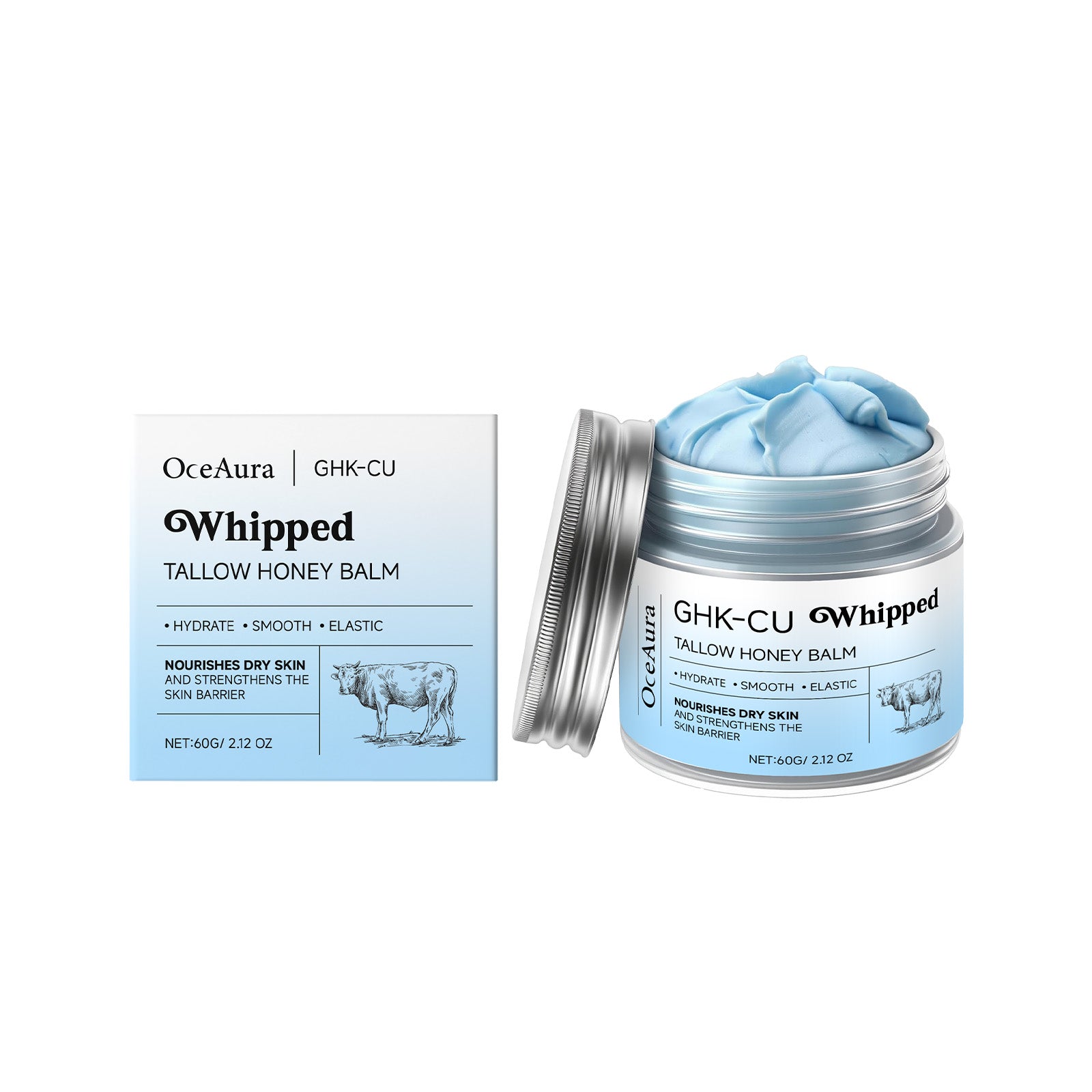 Crème hydratante au miel gras de vache 60g-box