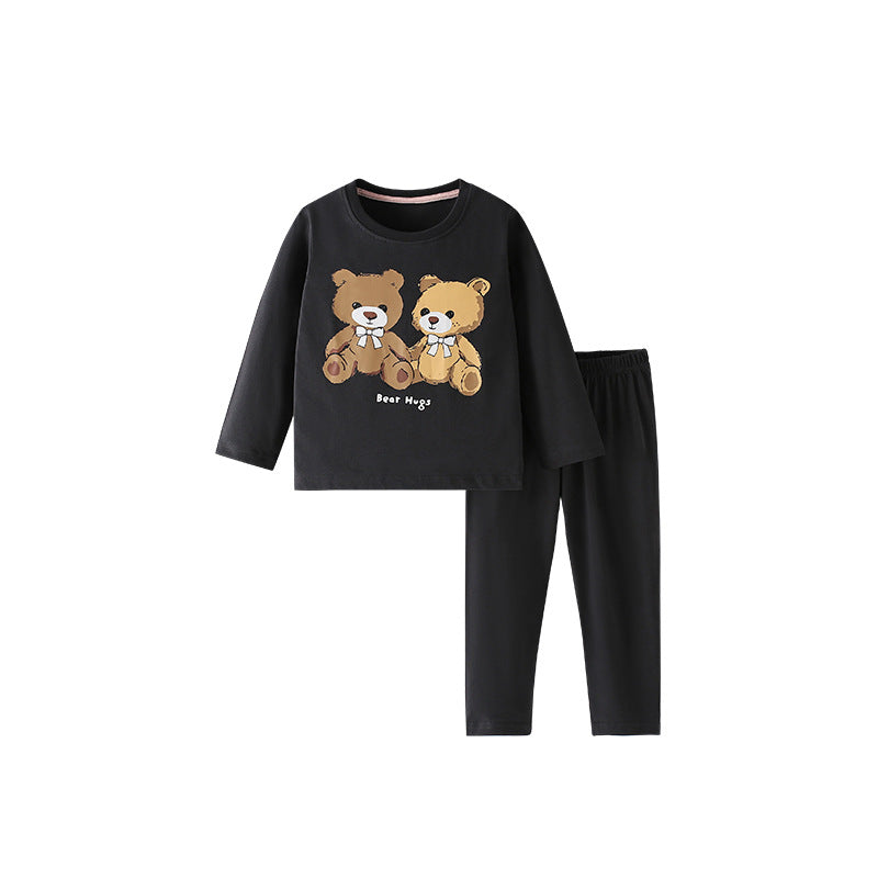 Ensemble à manches longues à col rond pour enfants occasionnel