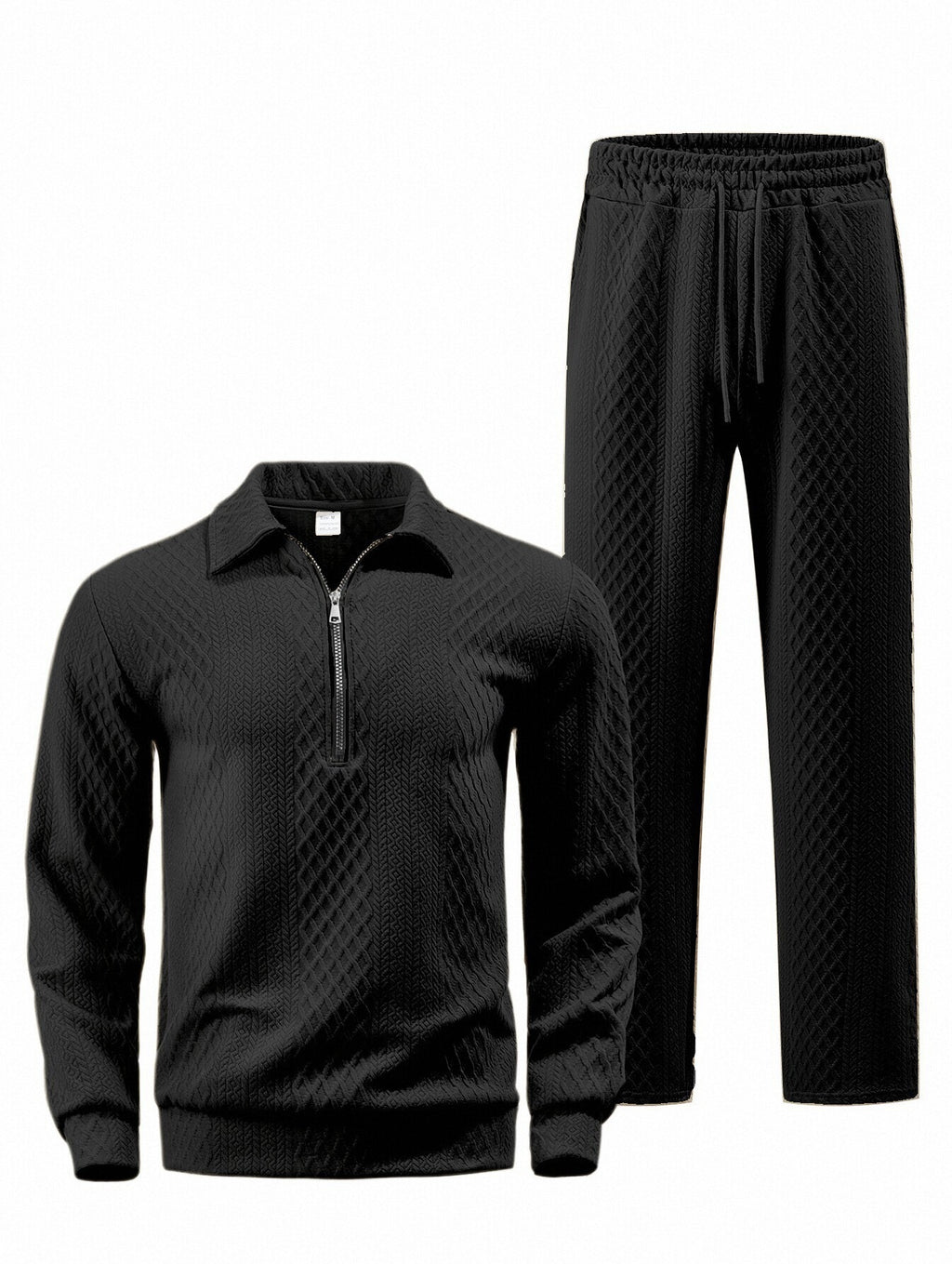 Pantalon et chandail de polo Jacquard pour hommes avec collier de lapel