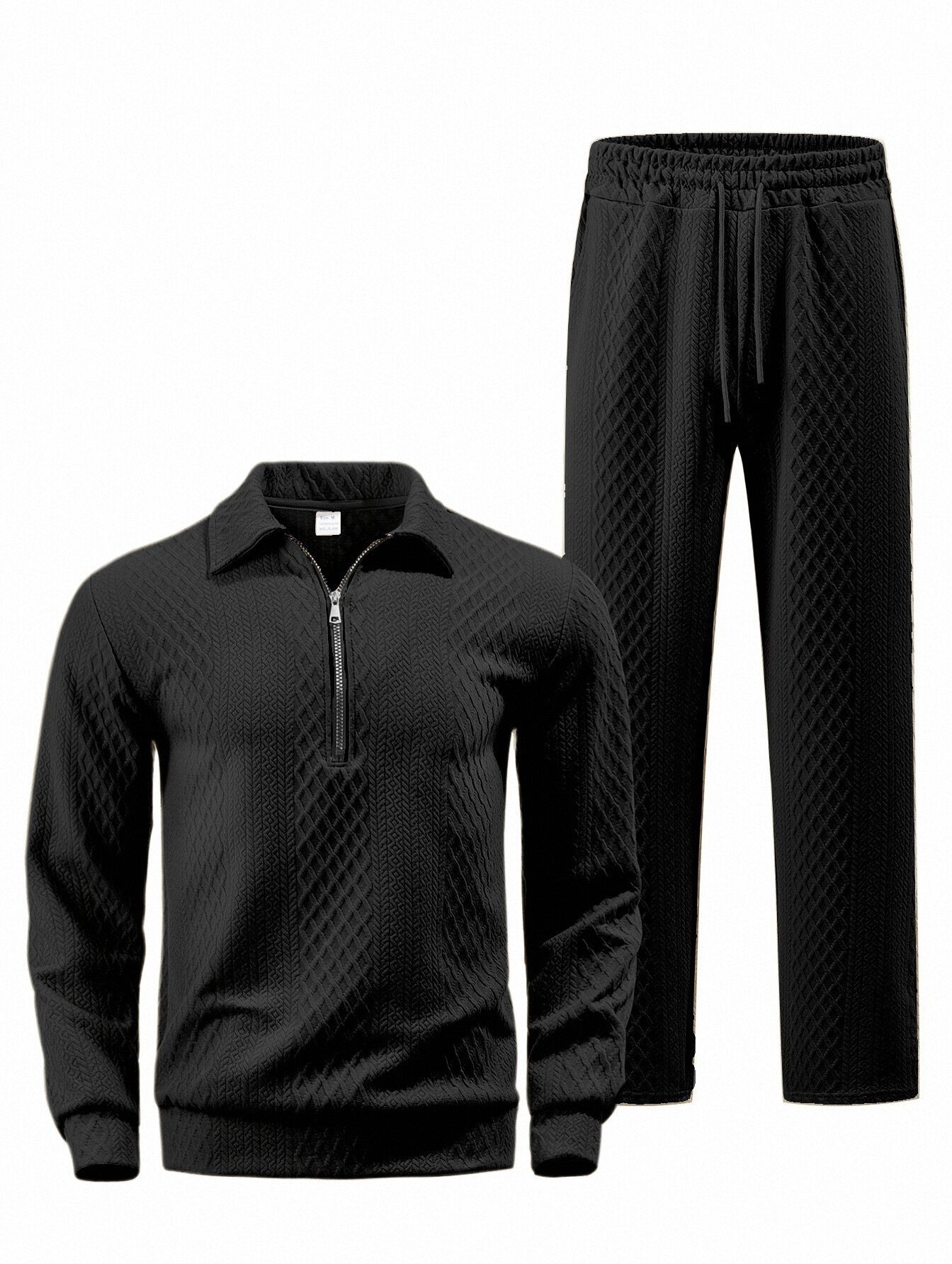 Pantalon et chandail de polo Jacquard pour hommes avec collier de lapel