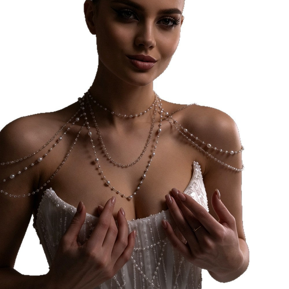 Collier d'épaule en perles multicouches, mode européenne et américaine
