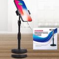Support de téléphone de bureau avec hauteur réglable et base circulaire rétractable