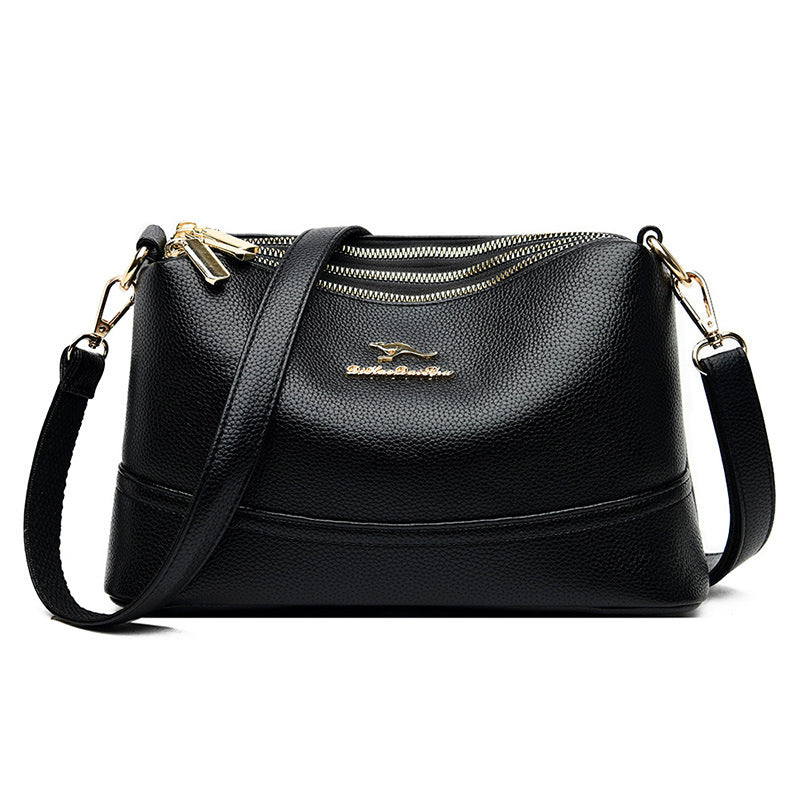 Trendy Trois poches Mini carré épaule croix corps Soft-cuir