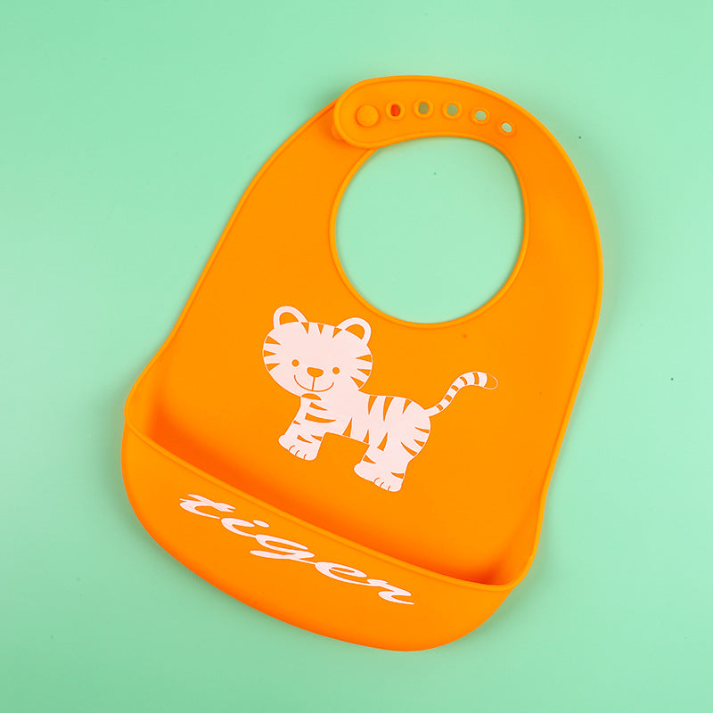 Bébé dessin animé créatif imprimé silicone Bib