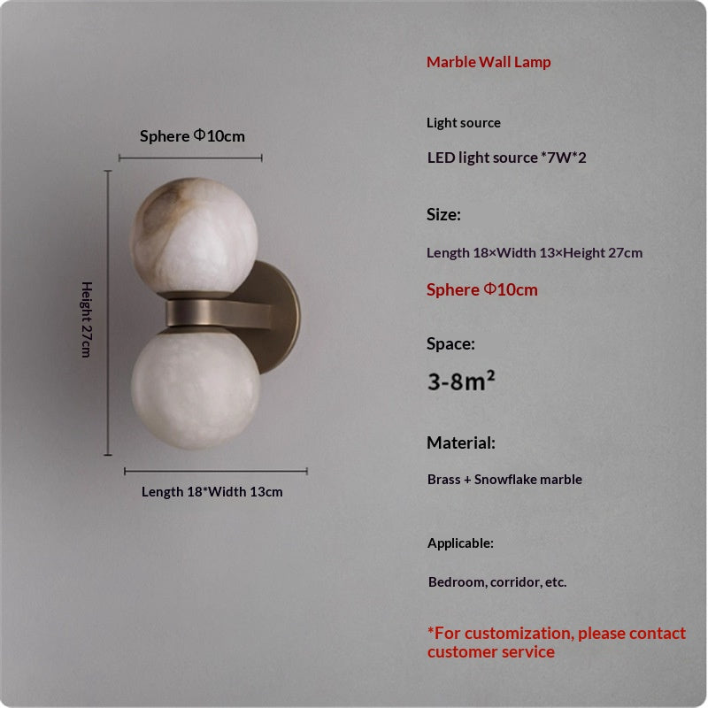 Lampe murale moderne minimaliste en marbre naturel