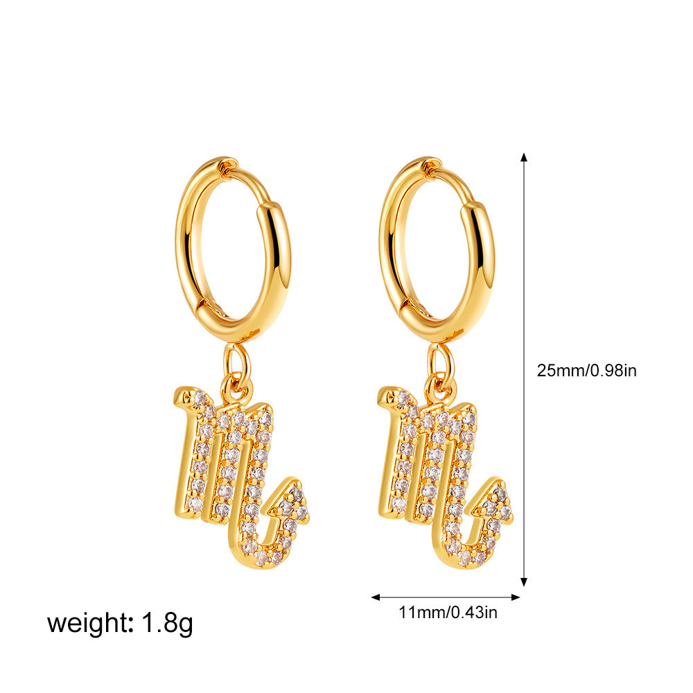 Boucles d'oreilles zodiac Micro Paved Zircon