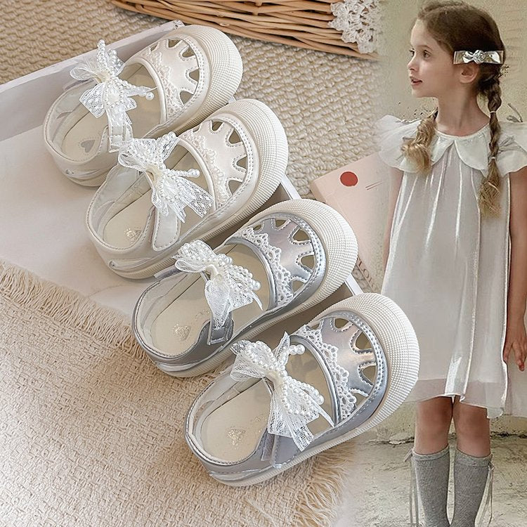 Chaussures d'été cool pour filles Princesse Baotou Sandales creuses Bébé pour enfants Chaussures simples