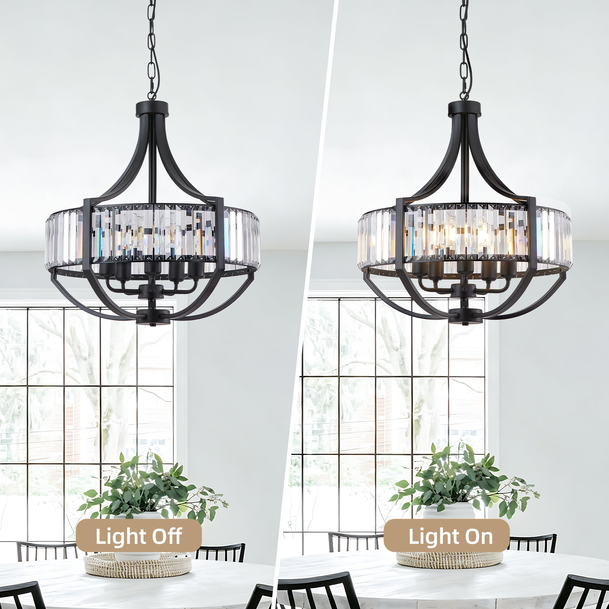 Chandeliers en cristal 20" pour salle à manger