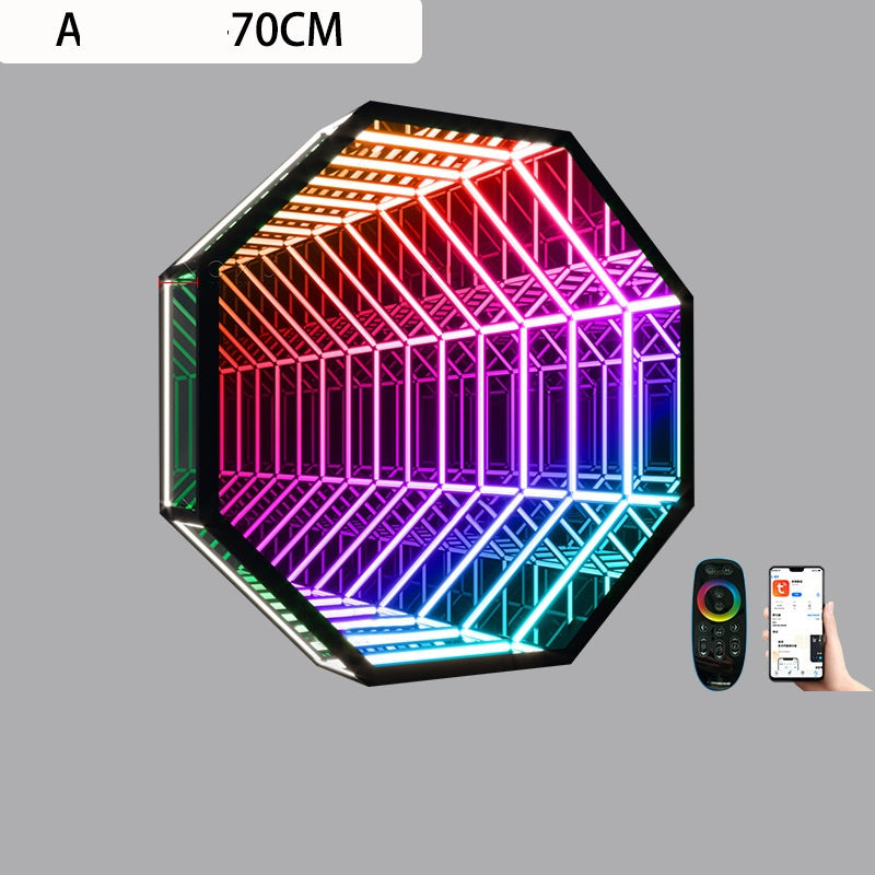 Moderne Abysse créative miroir Melaleuca Lampe murale colorée Octagon