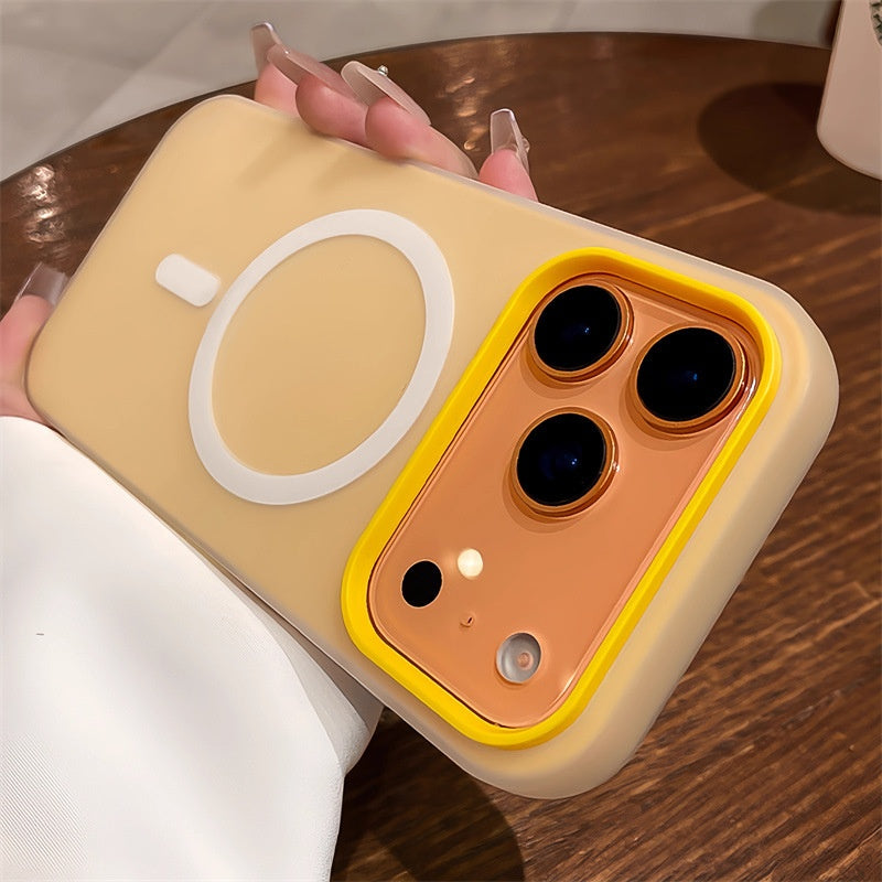 Suitable for 17 Pro Max Magnetic Jelly Phone Case Two-in-one Simple Frosted Drop-proof