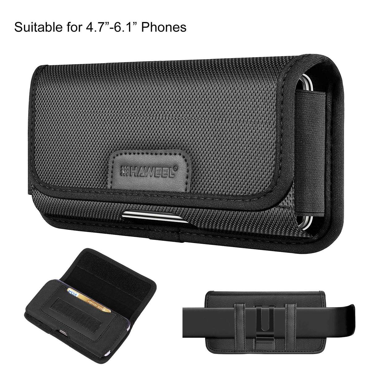 Sac de taille de ceinture en nylon horizontal et vertical multifonctionnel pour hommes