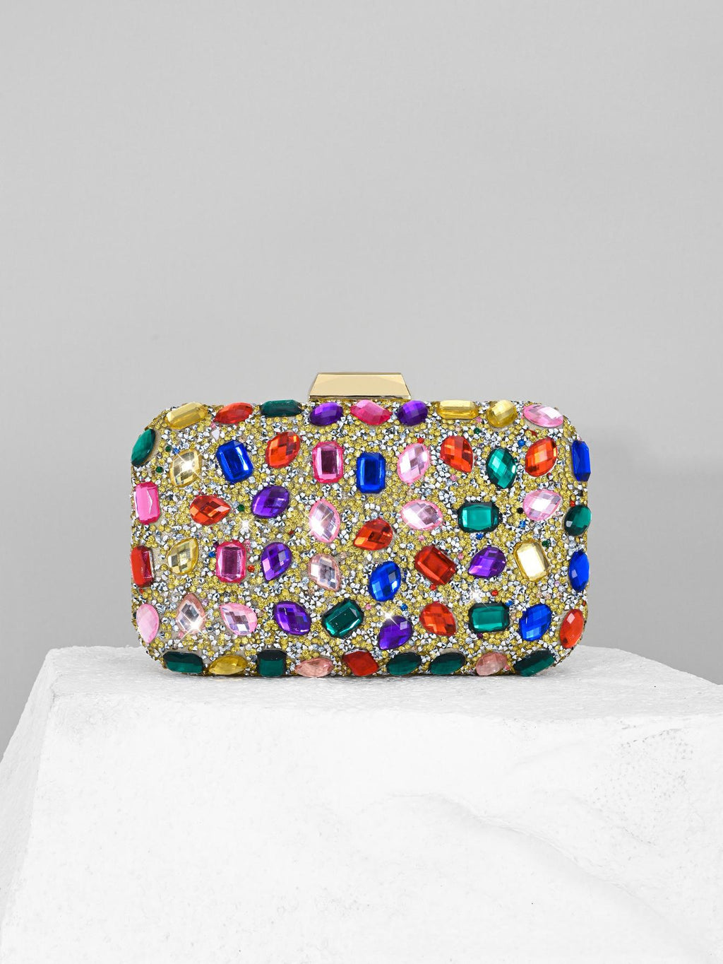 Sac de soirée fashionnable en strass carré pour banquets