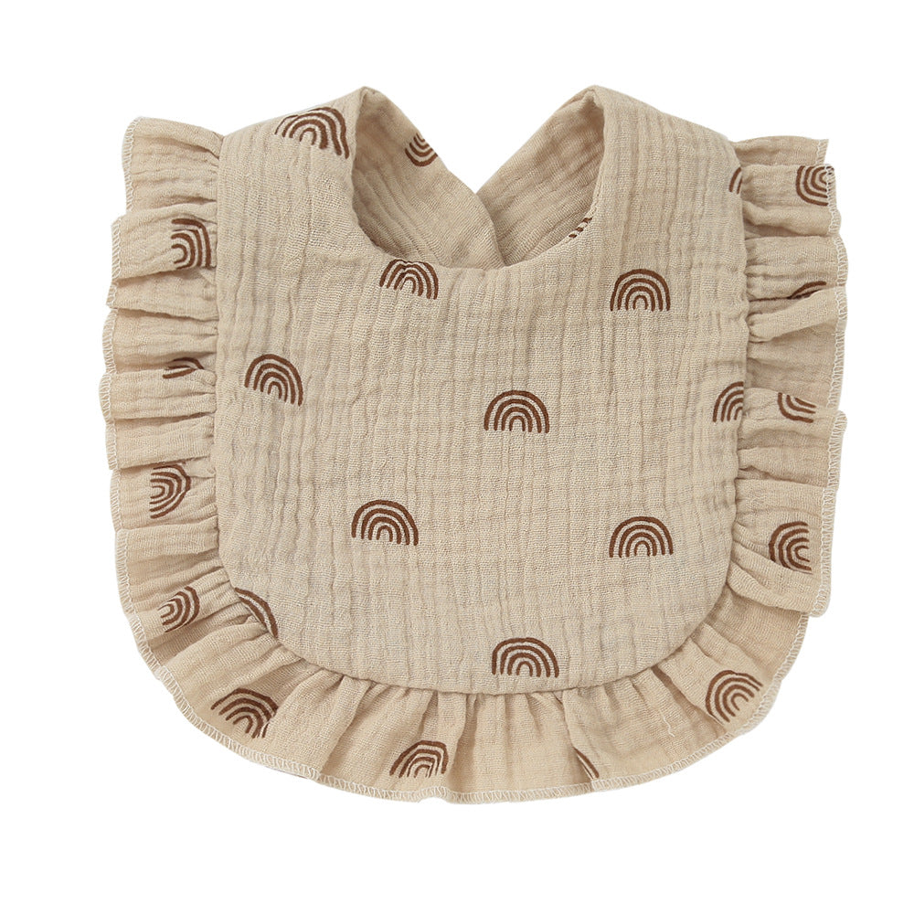 Bib de dentelle en coton pur imprimé pour enfants