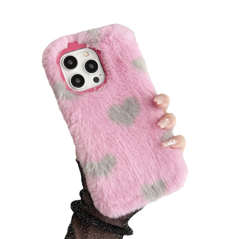 Japon Et Corée du Sud Plush Loveving Coeur Phone Case