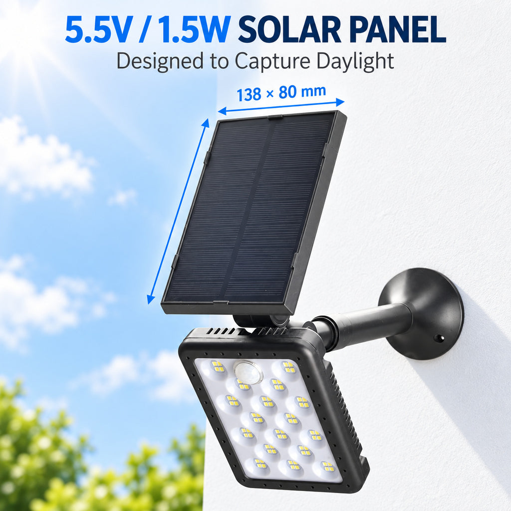 Capteur de mouvement rechargeable solaire LED lampe de travail 1500mAh pour auto W775A 1x 18650 Ba