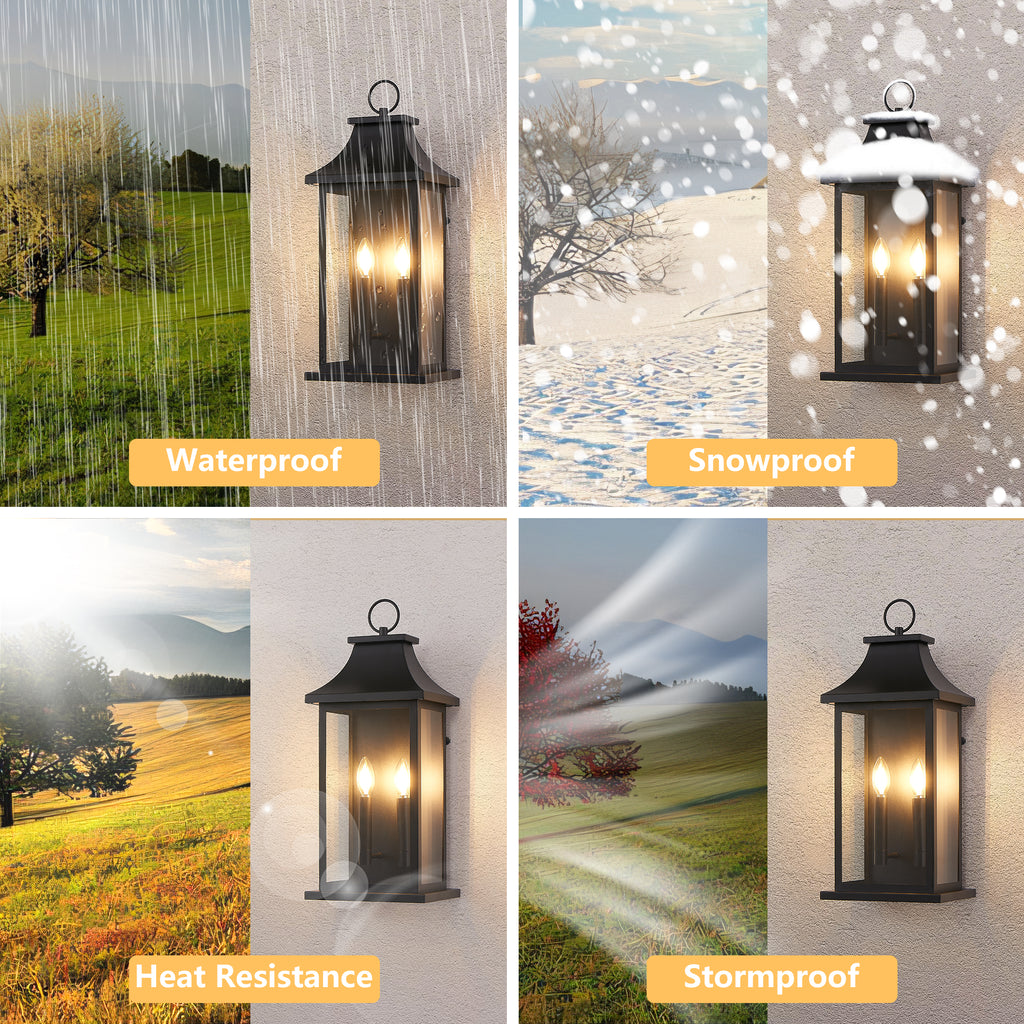 2-Pack Dusk to Dawn Wall Lantern 2-Light