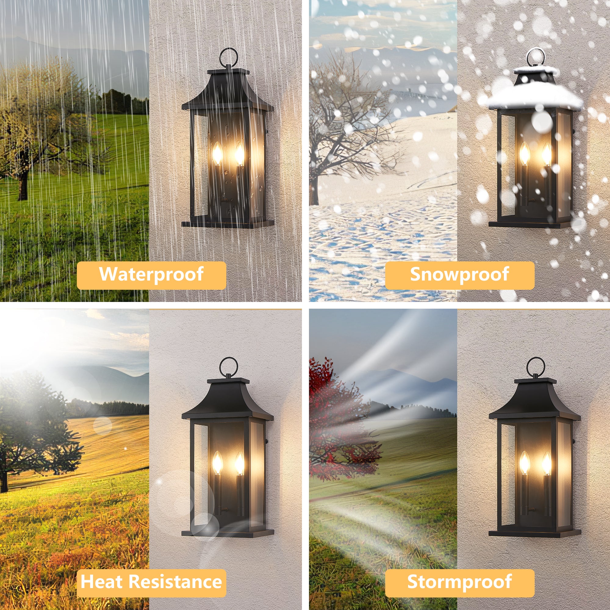 2-Pack Dusk to Dawn Wall Lantern 2-Light