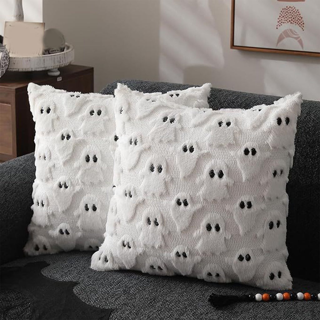 Housse d'oreiller Ghost Confort décoratif en peluche douce Couverture d'oreiller pour salon Canapé De