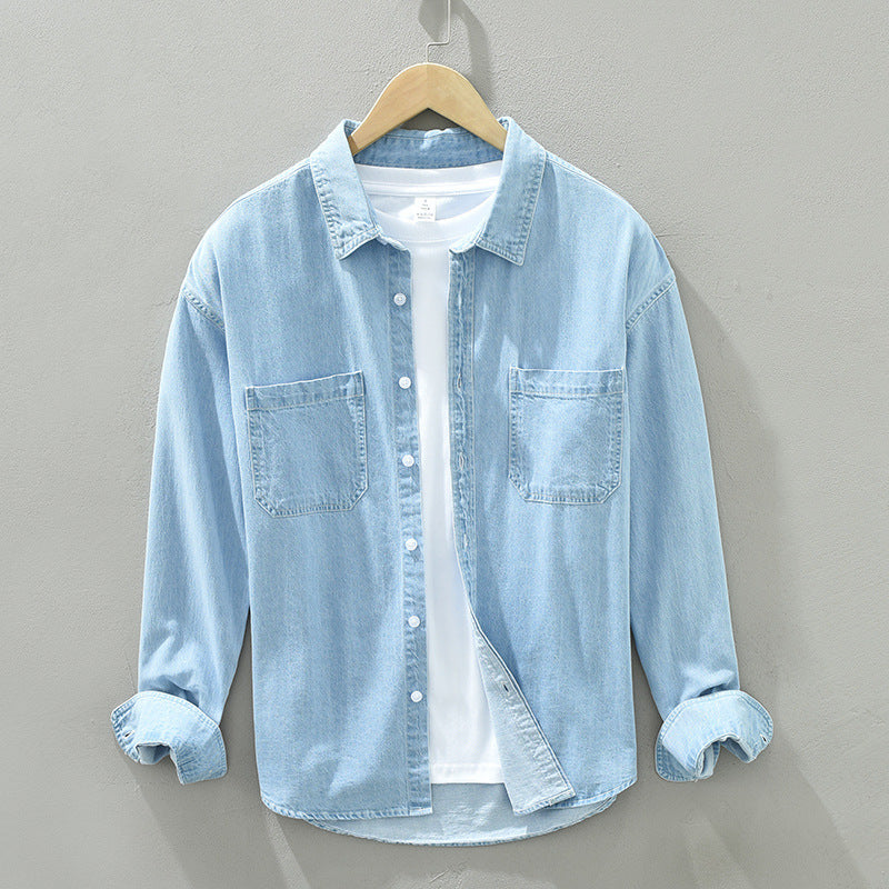 Veste de denim de coton manches longues pour hommes