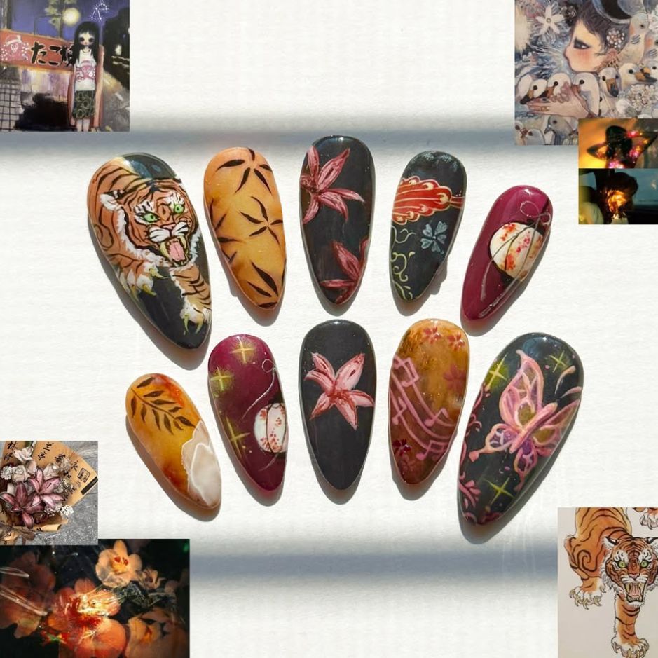 Retro Tiger Style Conseils pour ongles 24 pièces