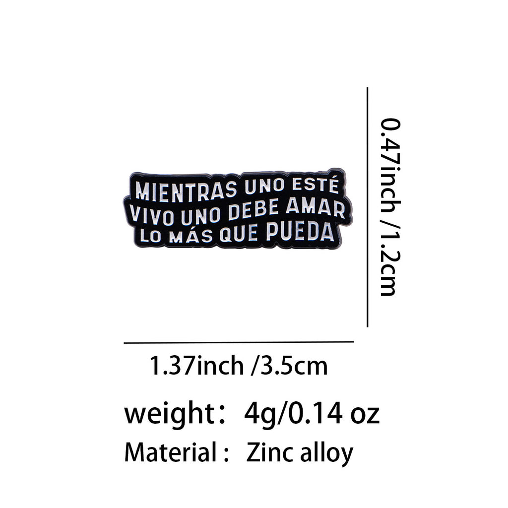 Caricature Anglais Court Phrase Citation Brooch