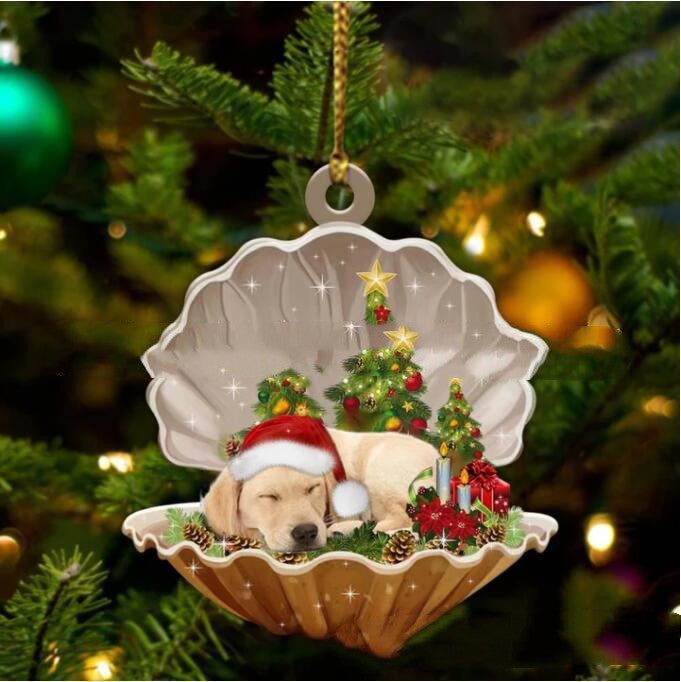 Pendentif chien de Noël modèle double face acrylique