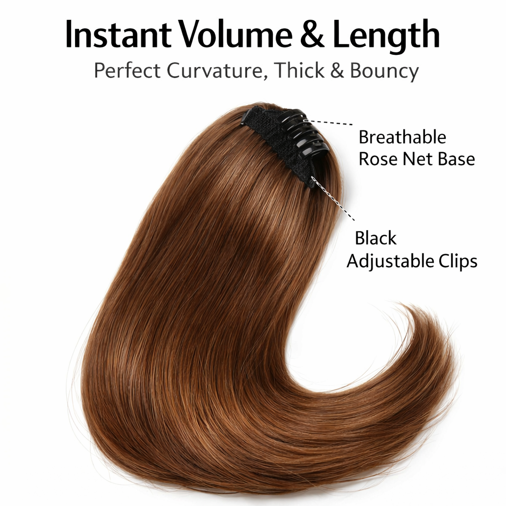Droite Poneytail Extension Drawstring Ombre Brown LongClip-in Coiffure pour les femmes noires S