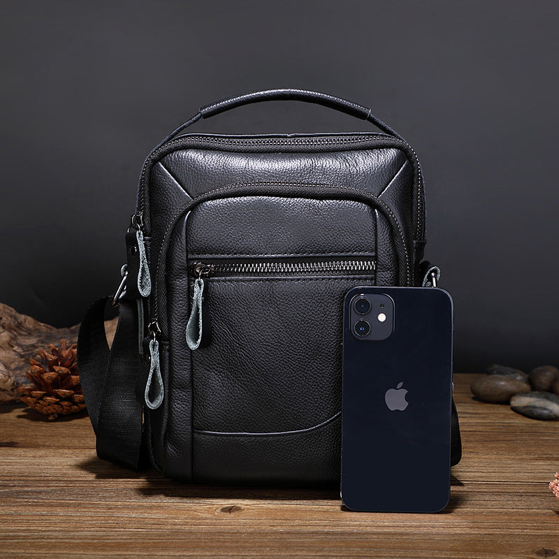 Une épaule véritable cuir entreprise multifonctions hommes en cuir doux Casual Messenger Ba