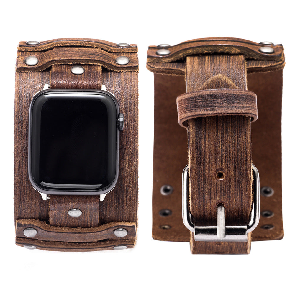 Véritable bracelet de cowhide de montre style punk