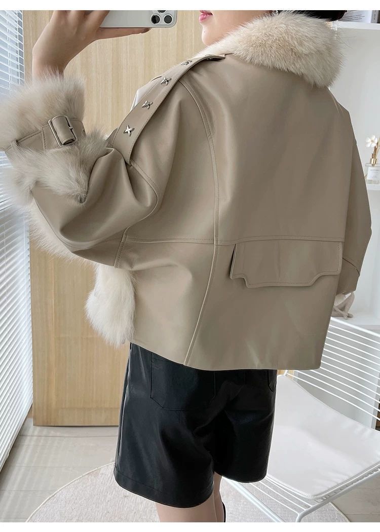 Manteau en cuir de fourrure de renard sensé