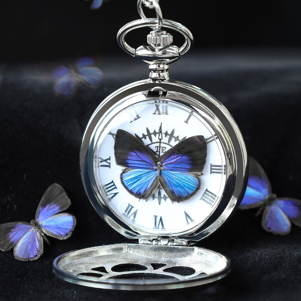 Ya Gray Butterfly & Wu Gray Butterfly Creative Pocket Watch Chain