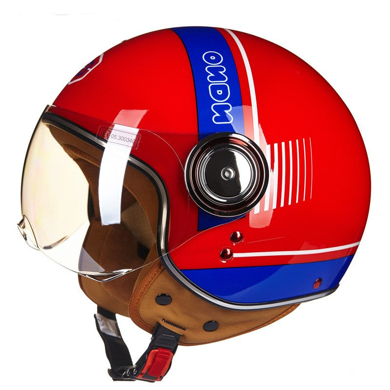 Demi casque de voiture de batterie léger semi-couvert rétro