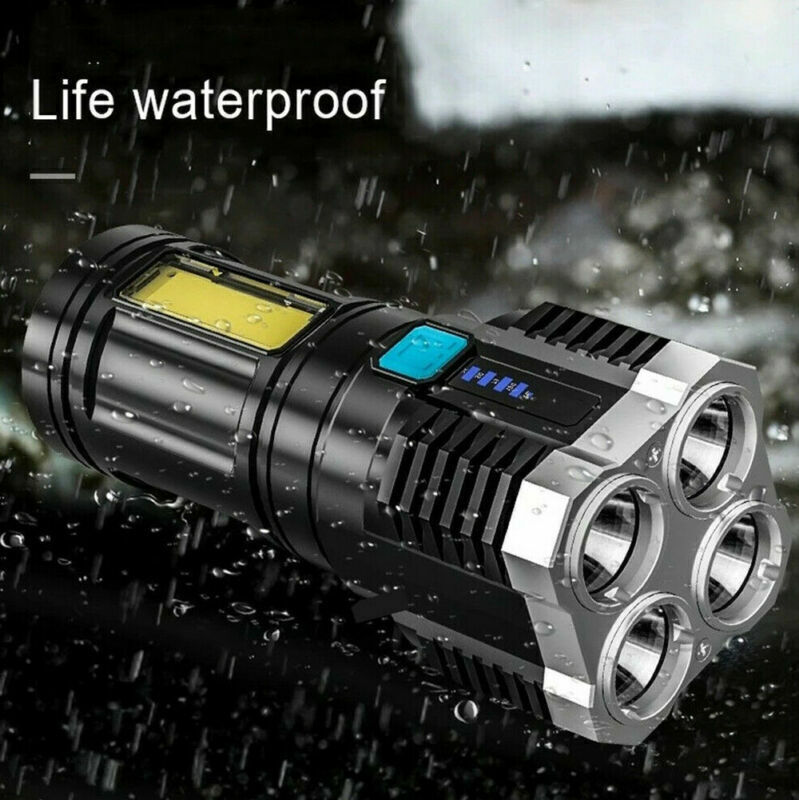 POWERFUL tactique Quad-Core Super lampe de poche LED torche USB Camping rechargeable