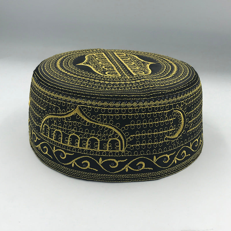 Chapeaux de broderie en coton Hommes musulmans Chapeaux de prière