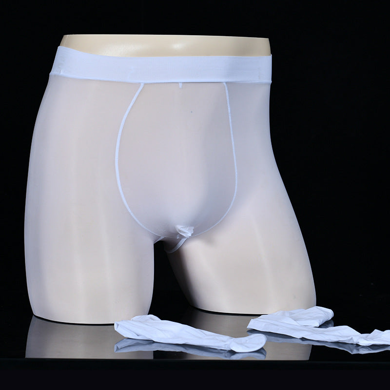 Pantyhose huileux de grande taille Plus-taille de sac U bas brillant transparent ultra-mince H