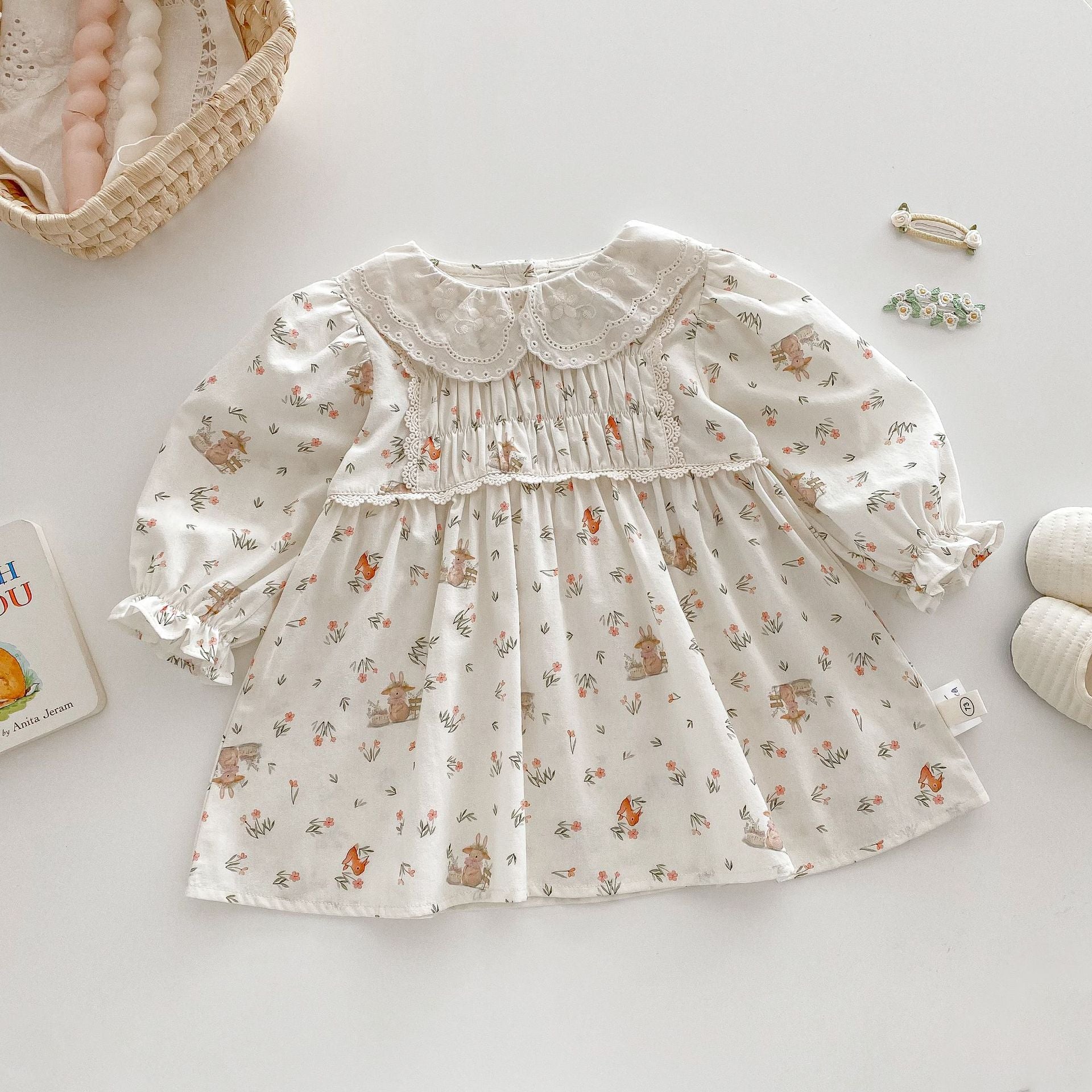 Bébé Saison Coréen Style Lapin Robe de Princesse Florale