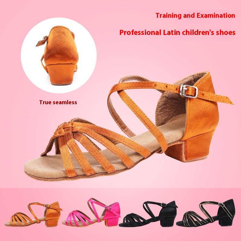 Enfants Latin Danse Chaussures Plat Talon Soft Bottom