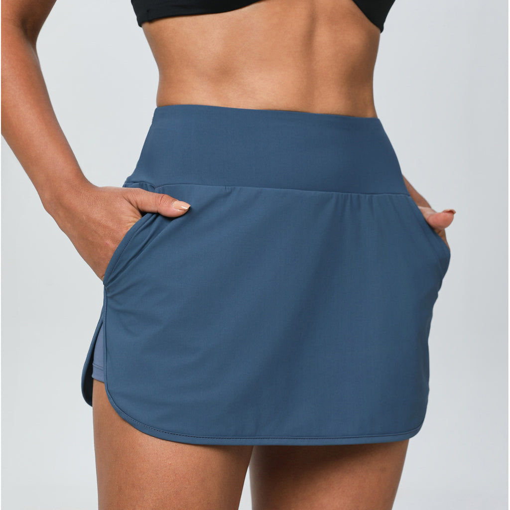 European and American Slim- Fit Quick-dry Tennis Skirt High Waist Slimming Running Fitness