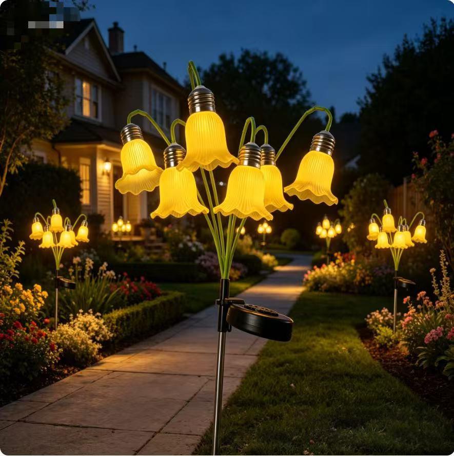 Fleur artificielle Lampe de sol à fibre optique à LED à énergie solaire