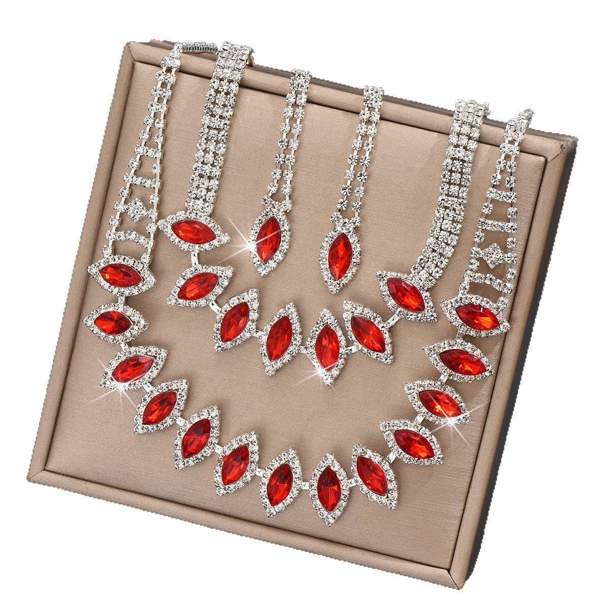 Ensemble de bijoux de mariée en cristal haut de gamme pour femmes