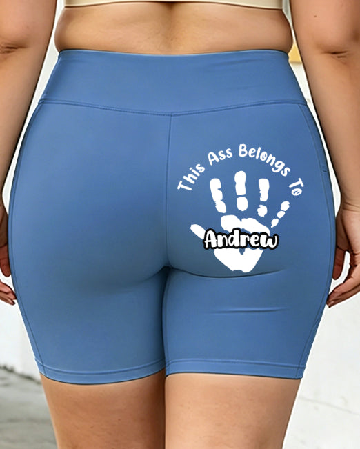 Shorts de yoga de grande taille imprimé à la main personnalisé Et texte