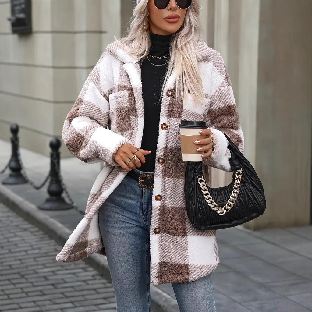 Femmes Élégante Manteau de Faux Fur