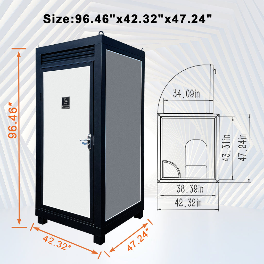 Cabine de toilette portable pour personne – Salle de bains extérieure avec lumière