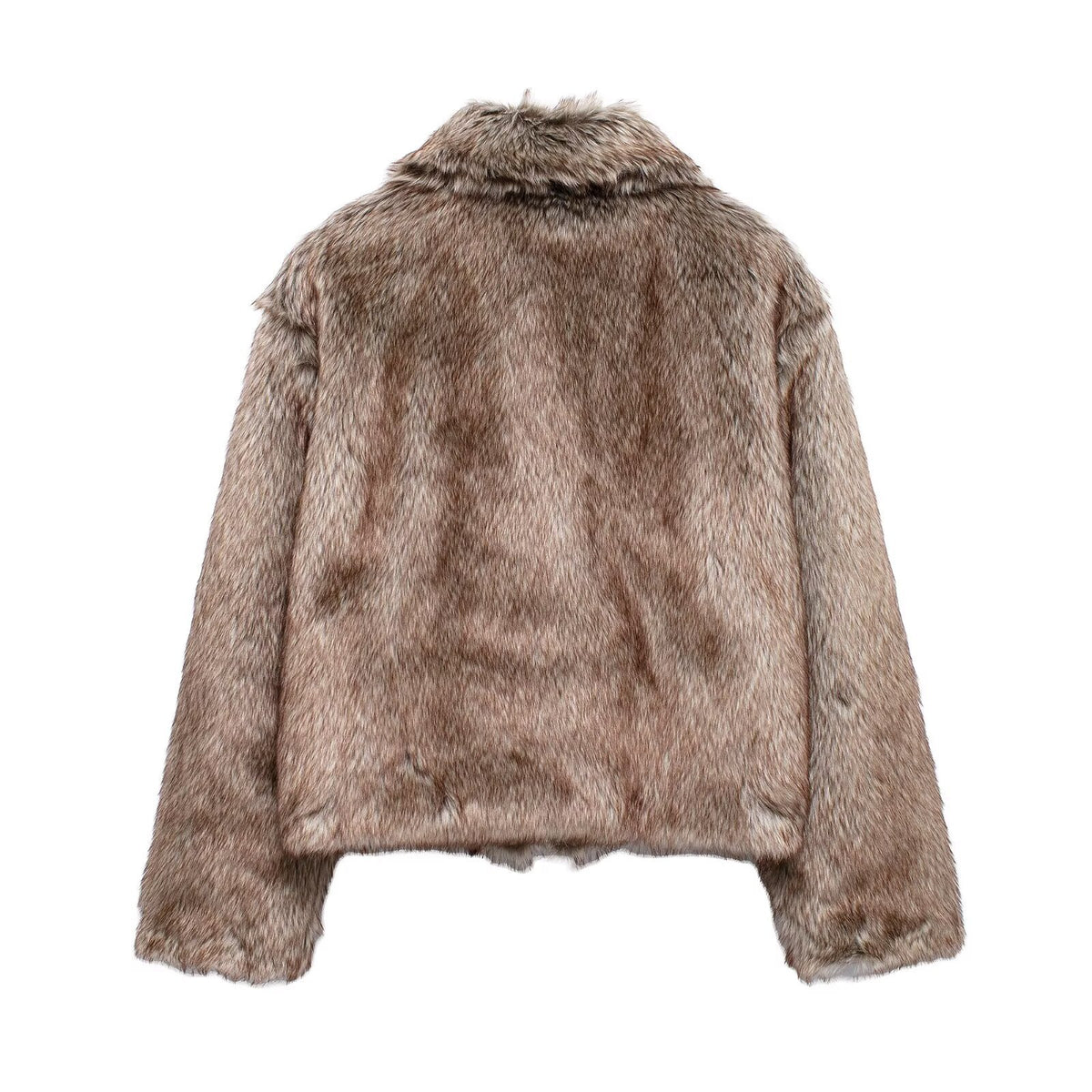 Meifeng Femme Mode Vintage Preppy style mi-siècle Veste de fourrure chaude pour femmes