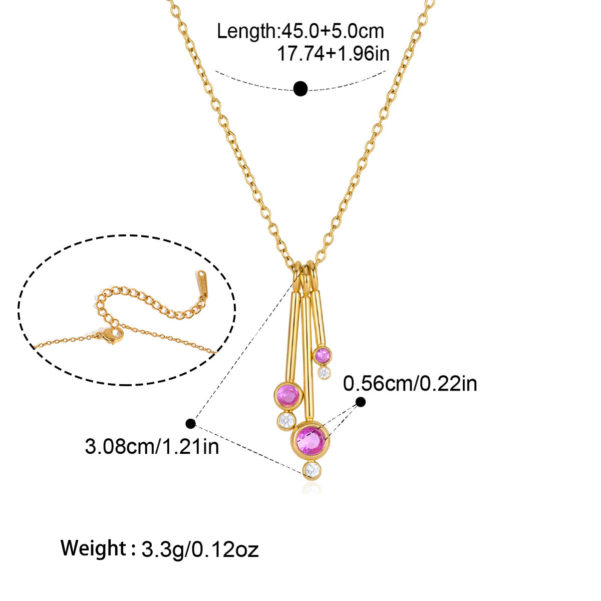 Pendentif Collier en acier titane pour les femmes