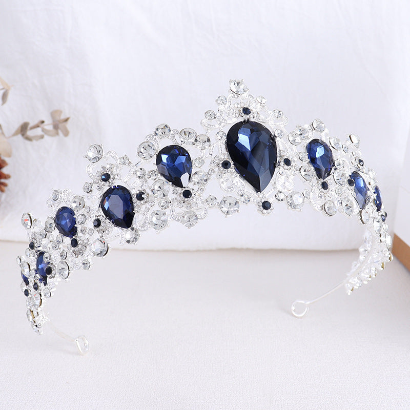 Style baroque Vintage Strass noir Couronne mariée