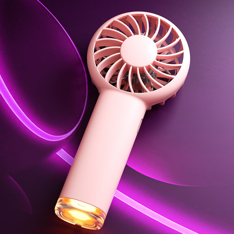 Ventilateur portatif portatif avec lumière ambiante 3 vitesses rechargeables