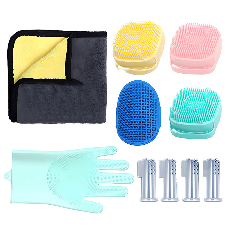 Jeu de gants de bain pour chiens