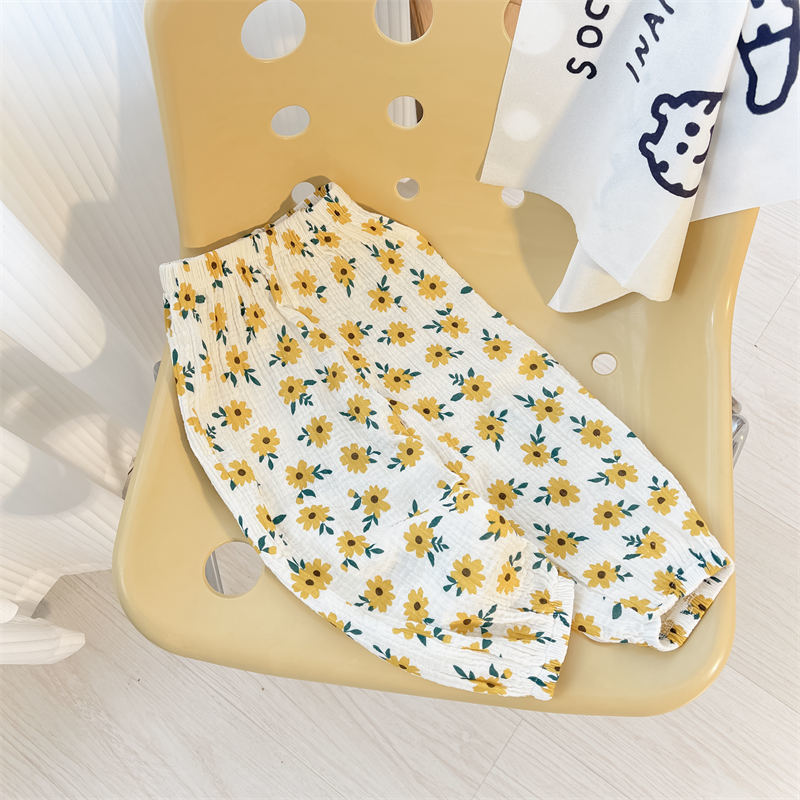 Style d'été Garçons et filles Baby Double-Layer Gauze Casual pantalons respirants